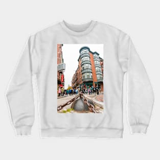 Traditional and historic brick architecture of North Square district of Boston Crewneck Sweatshirt